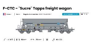 ALBERT MODEL 065311 F-CTC- "SUCRE" Wagon de marchandise Tapps HO Ep VI