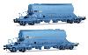 HJ6230 NACCO, coffret de 2 wagons-trémies à 4 essieux Taoos, livrée bleue, ép. VI